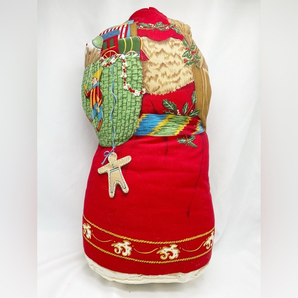 Vintage Father Christmas Santa Clause Handmade Stuffed Plush Pillow Decor Lg - Picture 4 of 6